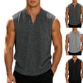 thumbnail image 1 of IhhxPro Men's V-Neck Sleeveless Tank Top Summer Casual Tee Textured Muscle Shirt Lightweight Breathable Athletic Gym Workout Beach Layering Loose Fit M-3XL, 1 of 9
