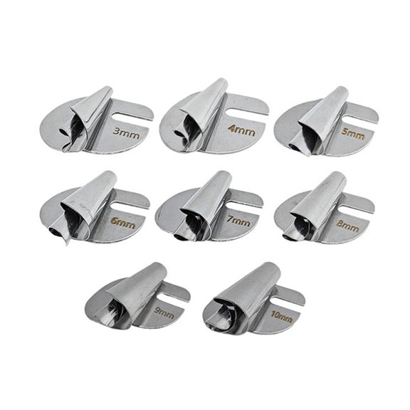 Ihhxbs 8 Pcs Rolled Hemmer Presser Foot for Sewing Machines, Universal with Adjustable Width from 3mm to 10mm, for Creating Professional Rolled Hems on Garments and Fabrics, Silver Metal