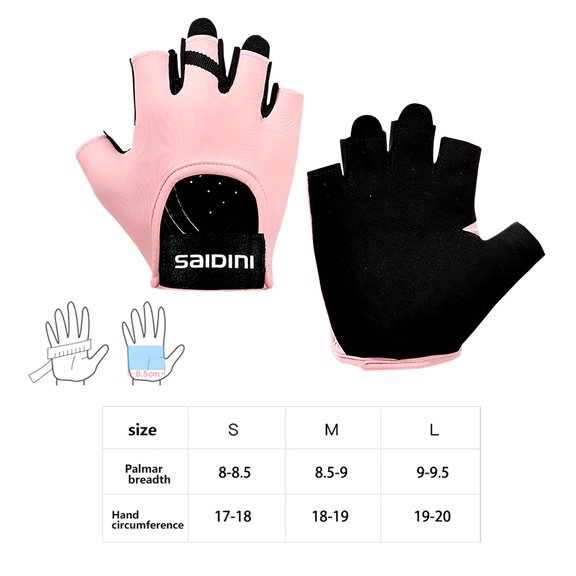 Ihhxbs Breathable Non-slip Half Finger Gloves for Cycling, Yoga, and Outdoor Fitness, Pink, 1 Pc