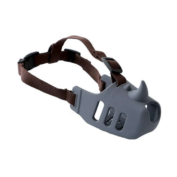 Ihhxbs Dog Muzzle with Breathable Mesh and Adjustable Straps, Barking and Biting Control for Training and Walks, Gray Nylon, 1 Pc