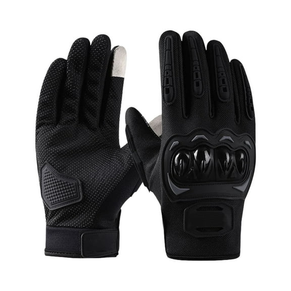 Ihhxbs Motorcycle Gloves with Touchscreen Fingertips and Non-slip Grip, Protective Riding Gear for Outdoor and Off-road Use, Black, 1 Pc