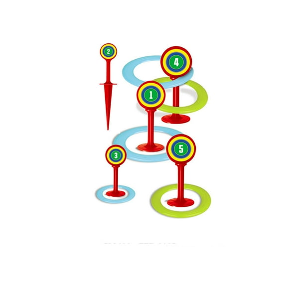 Ihhxbs Outdoor Ring Toss Game with Adjustable Rings and Lightweight Design, Fun Backyard Activity for Age 3–12 and Family, Green Plastic, 1 Pc
