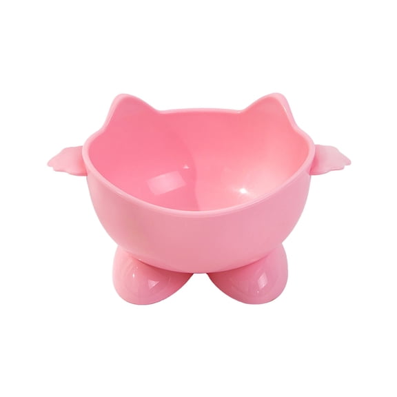 Ihhxbs Pet Food and Water Bowl with Wide Design and Elevated Base, Supports Healthy Posture for Cats and Kittens, Pink Plastic, 1 Pc