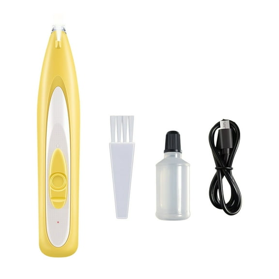 Ihhxbs Pet Hair Trimmer with Led Light and Rechargeable Battery, Waterproof Electric Clipper for Grooming and Paw , Yellow