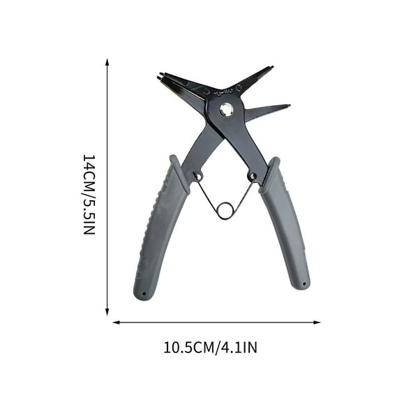 Ihhxbs Snap Ring Pliers with Straight Tips and Dual-action Design, for Internal and External Retaining Rings, Gray, 1 Pc