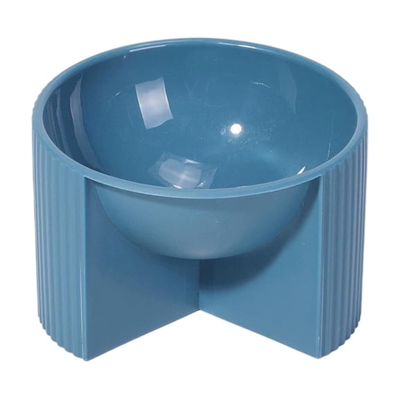 Ihhxbs Spill-proof Cat Bowl with Wide Mouth and Tall Legs, Elevated Feeder for Food and Water, Blue Plastic, 1 Pc