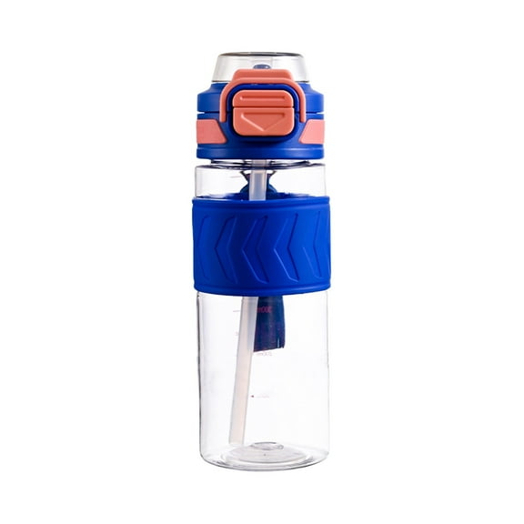 Ihhxbs Sports Water Bottle with Double Drinking Ports and Portable Drawstring, Leak-proof Design for Running and Outdoor Activities, Blue