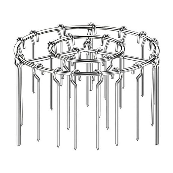 Ihhxbs Stainless Steel Vertical Air Fryer Grill Rack with Circular Design and Hanging Hooks, Efficient Cooking for Chicken Wings and Vegetables, Silver Metal, 1 Pc