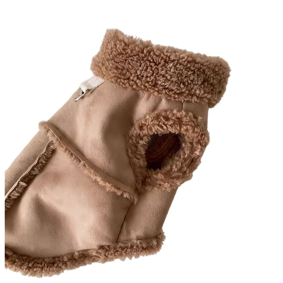 Ihhxbs Thick and Warm Dog Clothes for Winter, Fleece-lined with Soft Fabric and Adjustable Straps, Comfortable and Cozy for Cold Weather and Daily Walks, Brown, 1 Pc