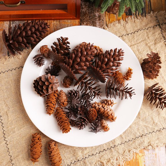 Ihhxva 100 Pcs Christmas Decorations Hanging Spruce Pinecone Ornaments, Plastic Home Decor Accessories for Tree, Props, Holiday Decor