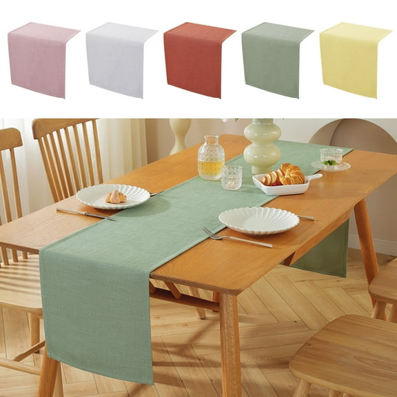 Ihhxva 13x72 in Woven Table Runner Decoration, Long Tablecloth for Home, Dining Table, Party, Green, 1 Pc