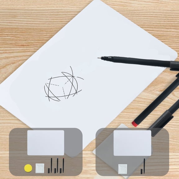 Ihhxva 2ml Double-sided Whiteboard, Small Whiteboard, A4 Message Notepad, Drawing Board for Workspace, Home, Teaching, Painting, White 1pc Whiteboard, 1pc Cleaning Cloth, 1pc Black Whiteboard Marker