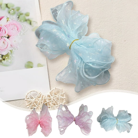 Ihhxva 5m Sequined Yarn Ribbon Hair Accessory Material, Transparent Ribbon Bow for Diy, Hair Styling, Crafts, Blue 1pc 5m Ribbon