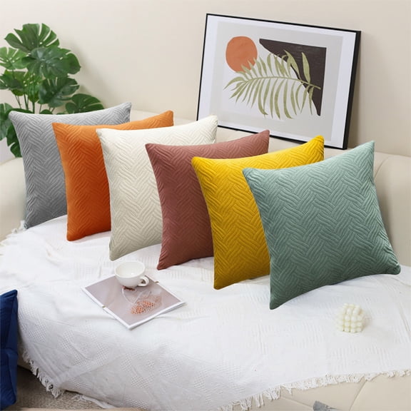 Ihhxva Boho Decorative Pillow Covers, Soft Swan's down Cushion, 18x18 in, Light Green Throw Pillowcase for Living Room, Couch, Bed Sofa, 1 Pc