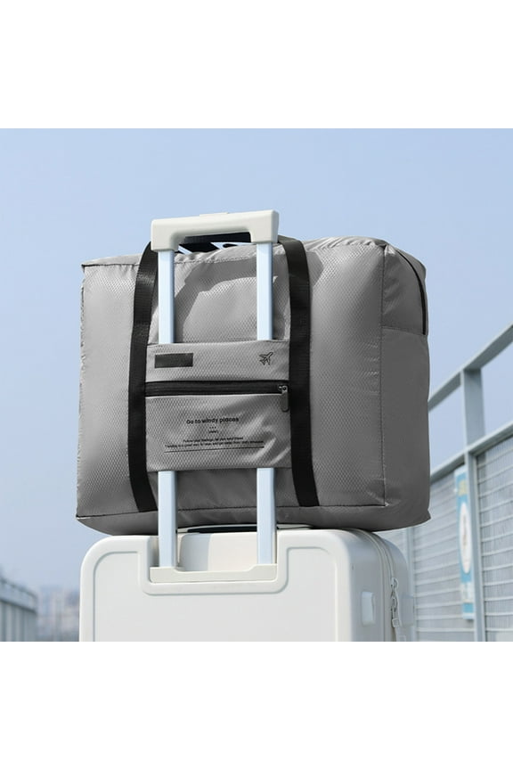 Foldable Airplane Luggage Bag, Large Capacity Storage Trolley Bag for Business Travel, Gray Diamond-patterned, 1 Pc