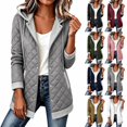 thumbnail image 1 of Ihhxva Plus Size Women's Hooded Quilted Jacket, Snap Front Mid-Length Coat with Detachable Hood and Pockets, Long Sleeve Casual Outerwear S - 3XL, 1 of 8