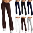 thumbnail image 1 of Ihhxva Women's Flare Pants, High Waisted Stretch Pull-On Slim Fit Ruched Full Length Solid Casual Athleisure Pants XS - 3XL, 1 of 7