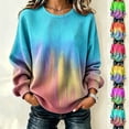 thumbnail image 1 of Ihhxva Women's Tops Tie Dye Waffle Sweater, Oversized Long Sleeve Crew Neck Pullover, Colorful Casual Winter Top S-5XL, 1 of 6