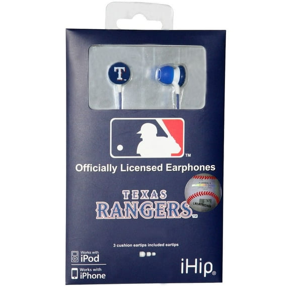 Ihip Texas Rangers Earbuds MLB Printed Logo -