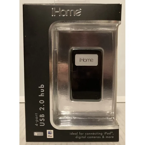 Ihome 4-Port Usb 2.0 Hub For Mp3, Camera Etc Windows Pc & Mac Compatible