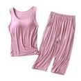 thumbnail image 1 of Ihph7 Built in Bra Pajamas for Women Tank Top Pajama Set for Women Sleepwear with Built in Bra Pajamas for Women Set Summer Lounge Sets for Women Matching Pajama Set for Women Pink XL, 1 of 3