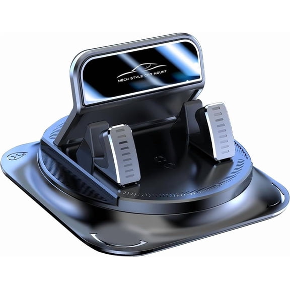 Ihsd Dashboard Mobile Phone Holder, 360 Degree Rotation Non-Slip One-Hand Operation Navigation Bracket, Self-Adhesive Washable Horizontal and Vertical Placement Holder, for Most Cars (Black)