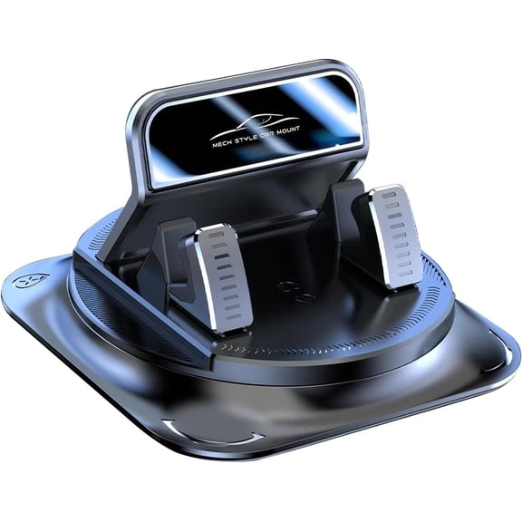 Ihsd Dashboard Mobile Phone Holder, 360 Degree Rotation Non-Slip One-Hand Operation Navigation Bracket, Self-Adhesive Washable Horizontal and Vertical Placement Holder, for Most Cars (Black)