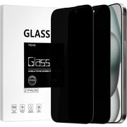 Ihsdkj Privacy Screen Protector for iPhone 16 / iPhone 15 Tempered Glass Film, Full Coverage Edge to Edge, Anti Spy Private, 9H Hardness, 2 Pack, 6.1 Inch