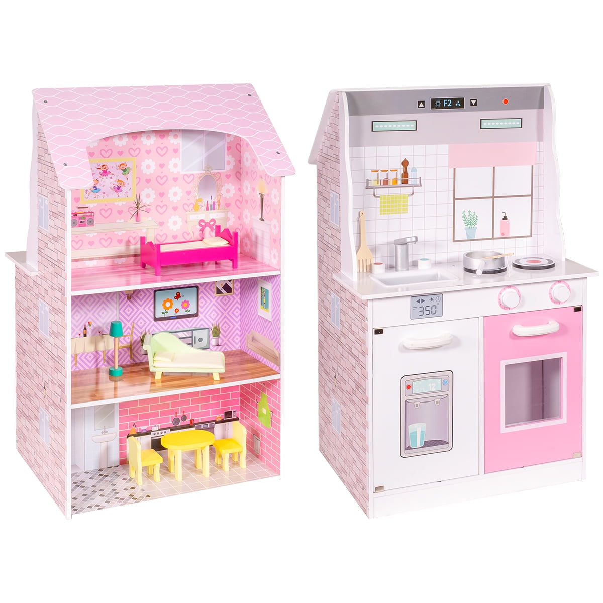 Color baby 2-em- 1 Dollhouse-Kitchen Colorido