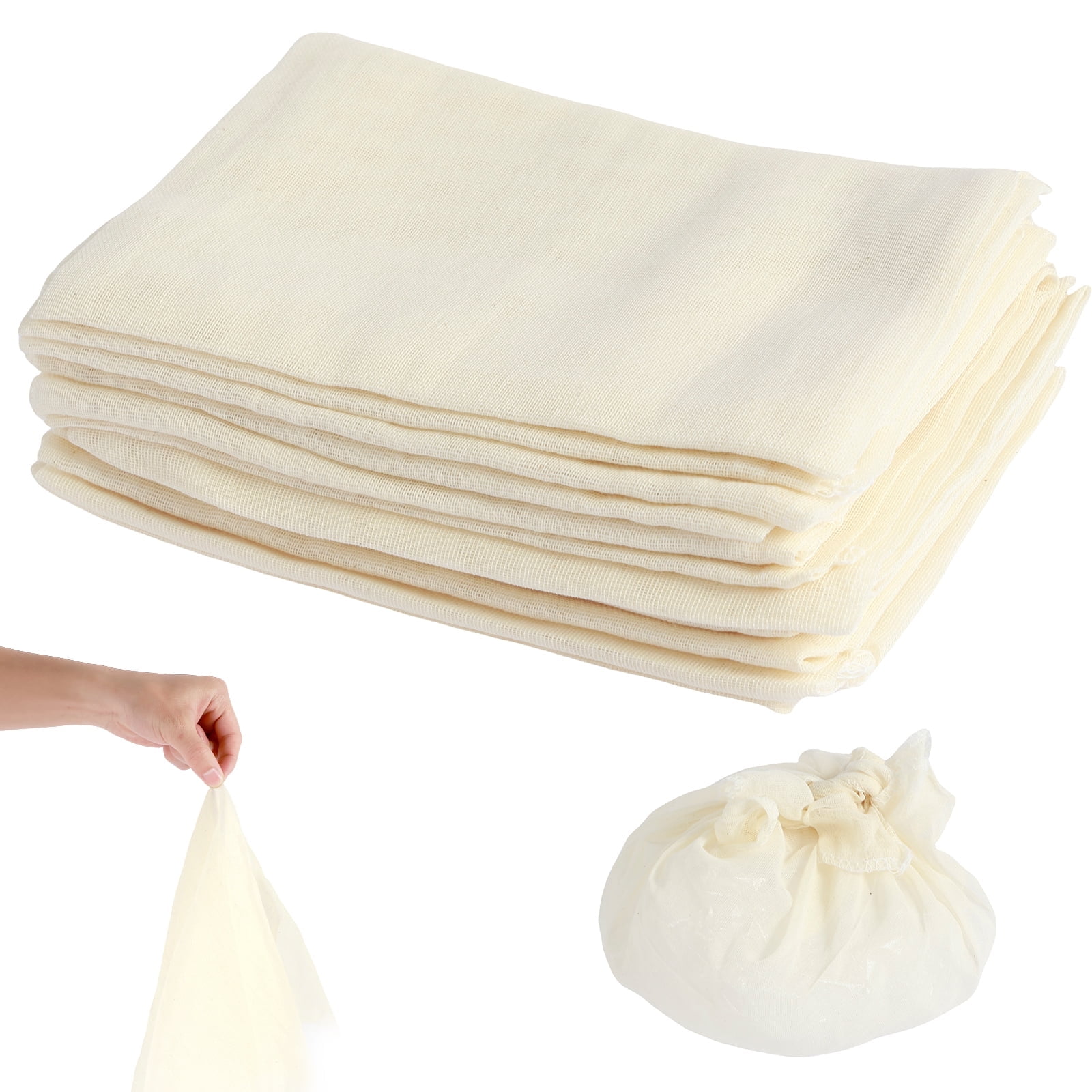 Ihvewuo 12Pcs Cheese Cloths Natural Unbleached Cotton Cheesecloth 20