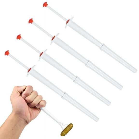 4pcs Pickle Grabber 8inch Portable Pickle Jar Fork Stainless Steel and Plastic Pickle Pincher Reusable Pickle Grabber Tool Practical Pickle Picker for Kitchen Pepper Pickle (Red)