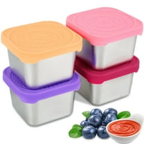 Ihvewuo Assorted Colors Stainless Steel Leakproof Snacks Food Storage Containers (4 Count)