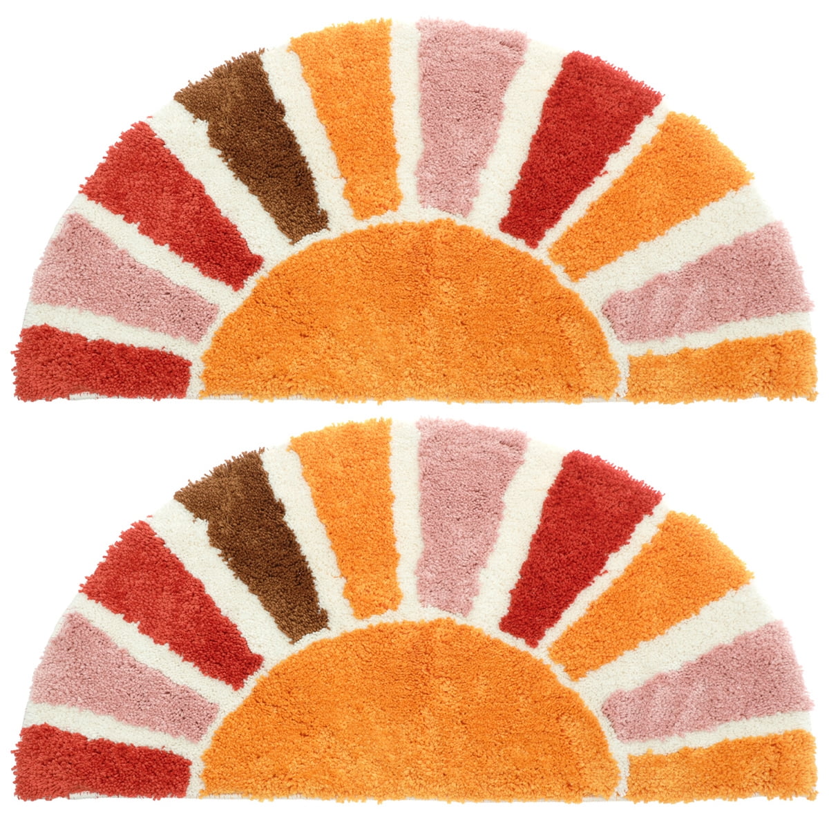 Ihvewuo Boho Half Round Door Mat Decorative Sun Flower Half Circle Door