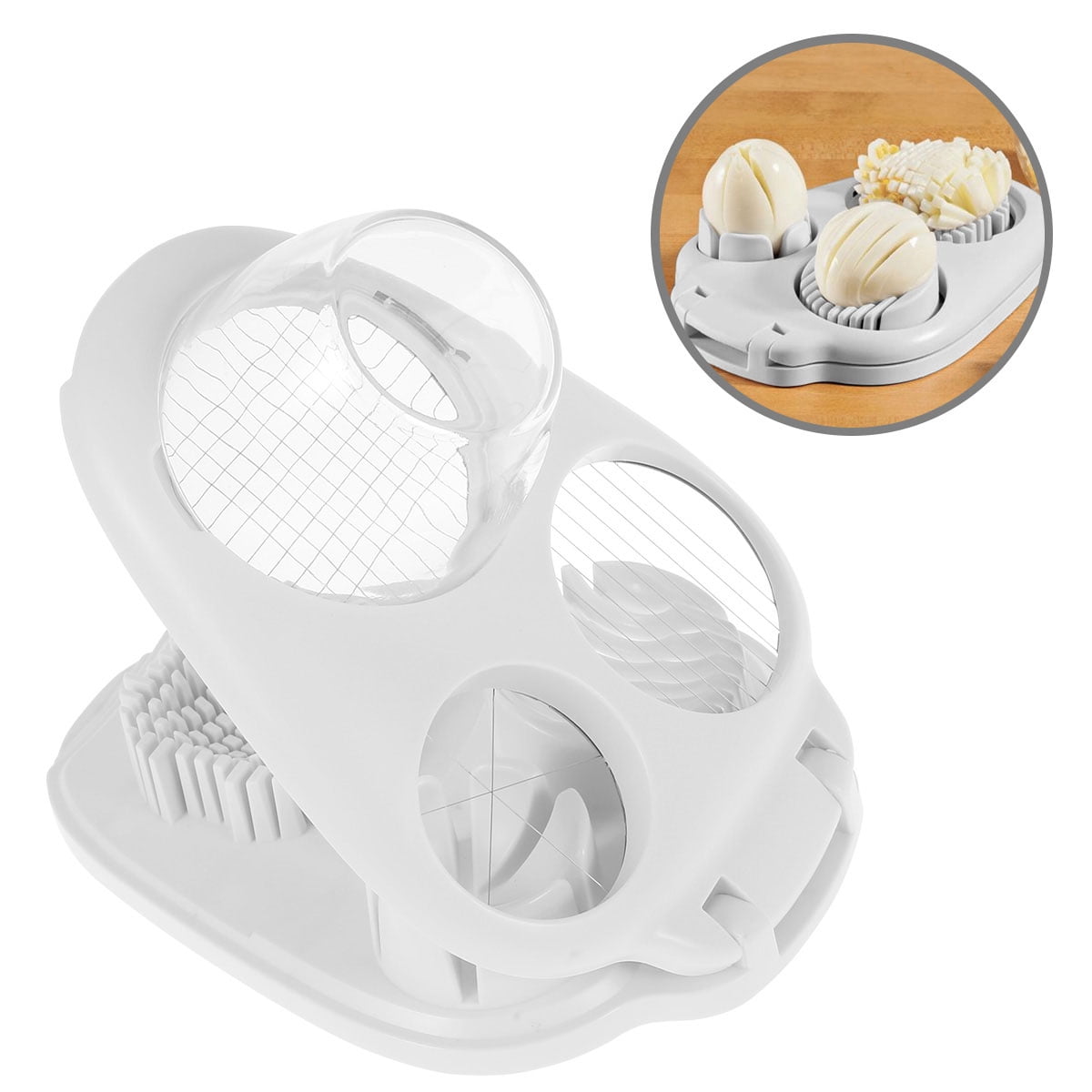 Ihvewuo Egg Slicer 3 in 1 Handy Heavy Duty Stainless Steel Egg Cutter