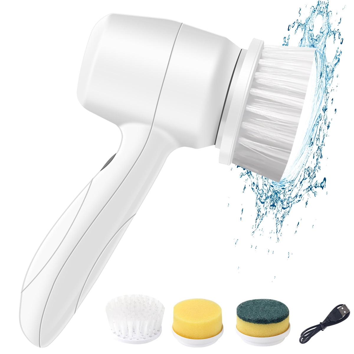 Electric Spin Scrubber , Electric Cleaning Brush with 3 Brush  Heads,Bathroom Rechargeable Scrub Brush,Shower Scrubber for Cleaning 丨Wall/Bathtub/Toilet/Window/Kitchen/Sink/Dish/Grout 