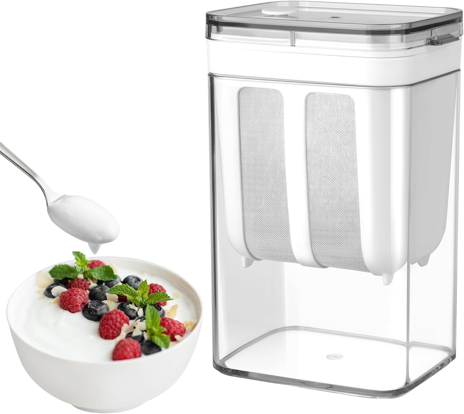 Ihvewuo Greek Yogurt Strainer 1100ML Fine Mesh Yogurt Filter with Clear