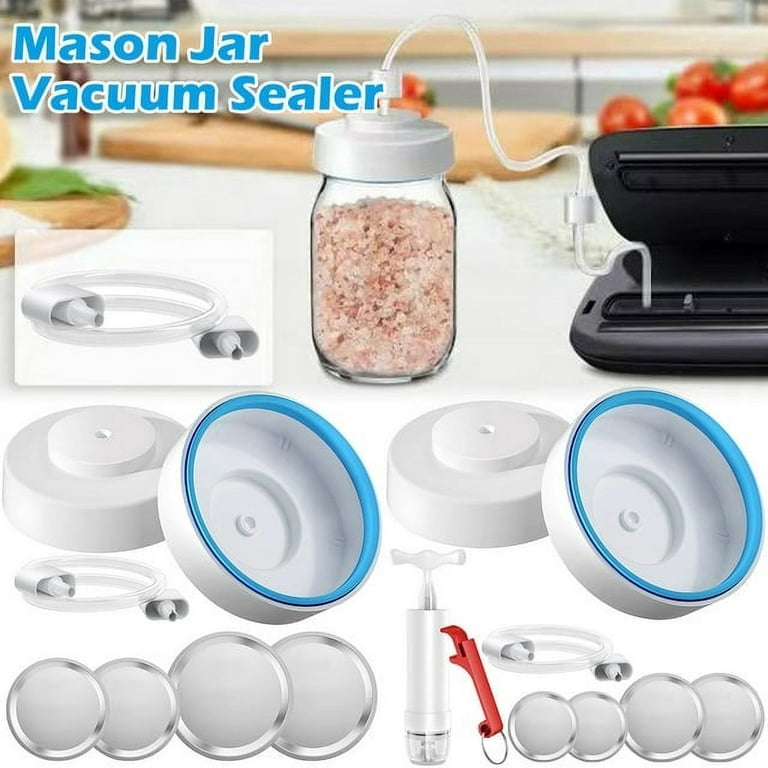 Electric Mason Jar Vacuum Sealer Kit for Wide Mouth and Regular Mouth Mason  Jars Food Vacuum Saver Can Sealer Jar Seal Pump Kit Accessories Compatible