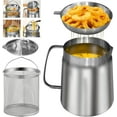 thumbnail image 1 of Ihvewuo Oil Strainer Pot 1.5L/2L Large Capacity Oil Storage Can with Filter Lid and Frying Basket 304 Stainless Steel Oil Filter Tank Multifunctional for Storing Frying Oil Cooking Grease, 1 of 12