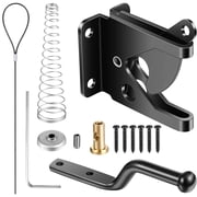 Ihvewuo Self-Locking Gate Latch Carbon Steel Post Mounted Fence Gate Latch Heavy Duty Automatic Gravity Lever Locking Fence Spring Cable Pull For Wooden Vinyl Gate