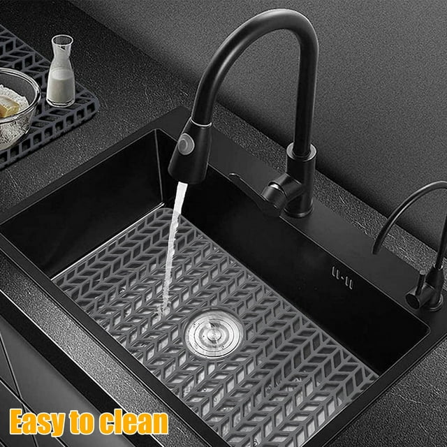 Ihvewuo Silicone Kitchen Sinks Mat Protector 26×14 inch AntiSlip Sinks