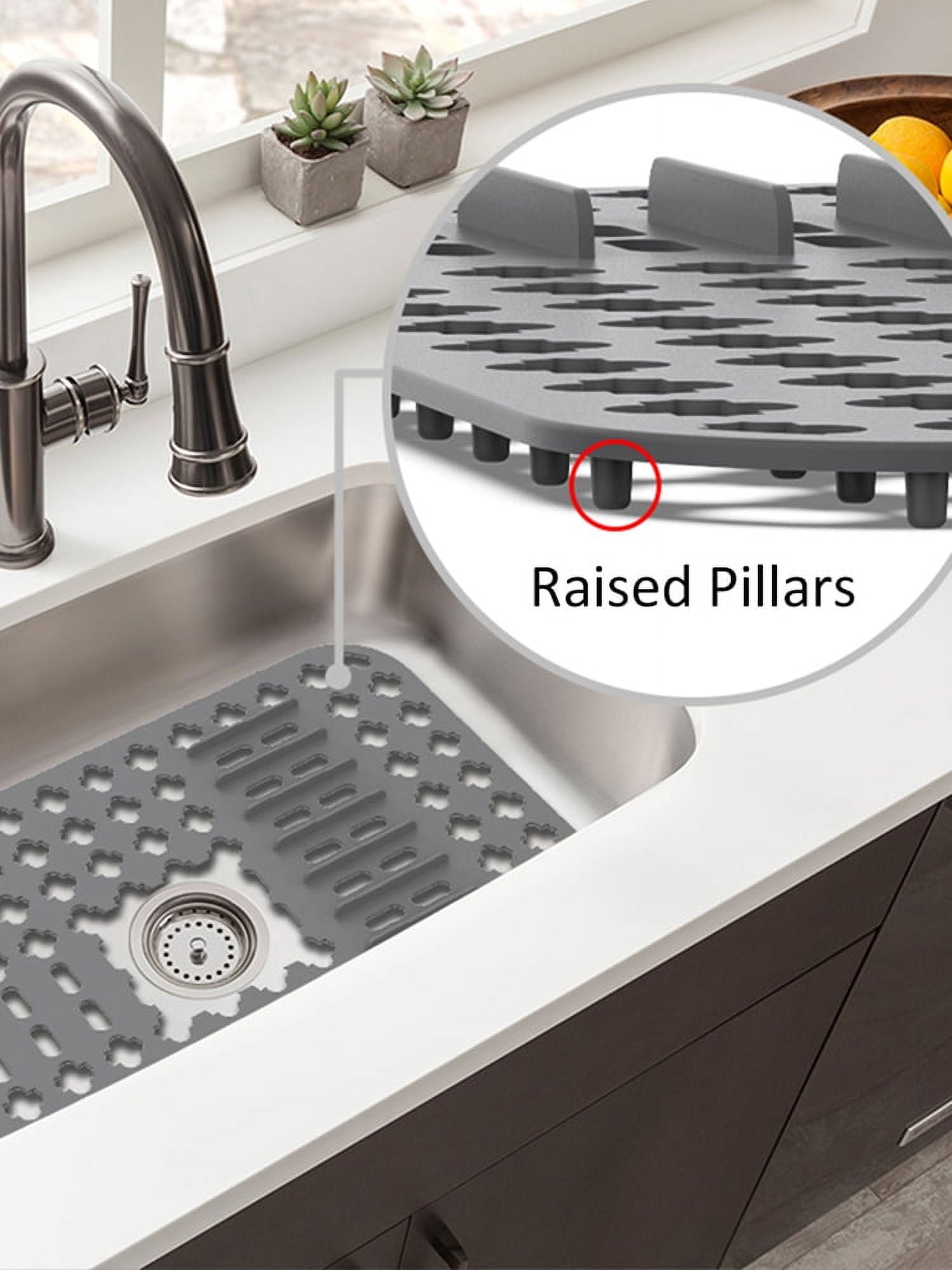 Ihvewuo Silicone Sink Protector HeatResistant Sink Liner Mat Anti Slip Kitchen Sink Mats Sink