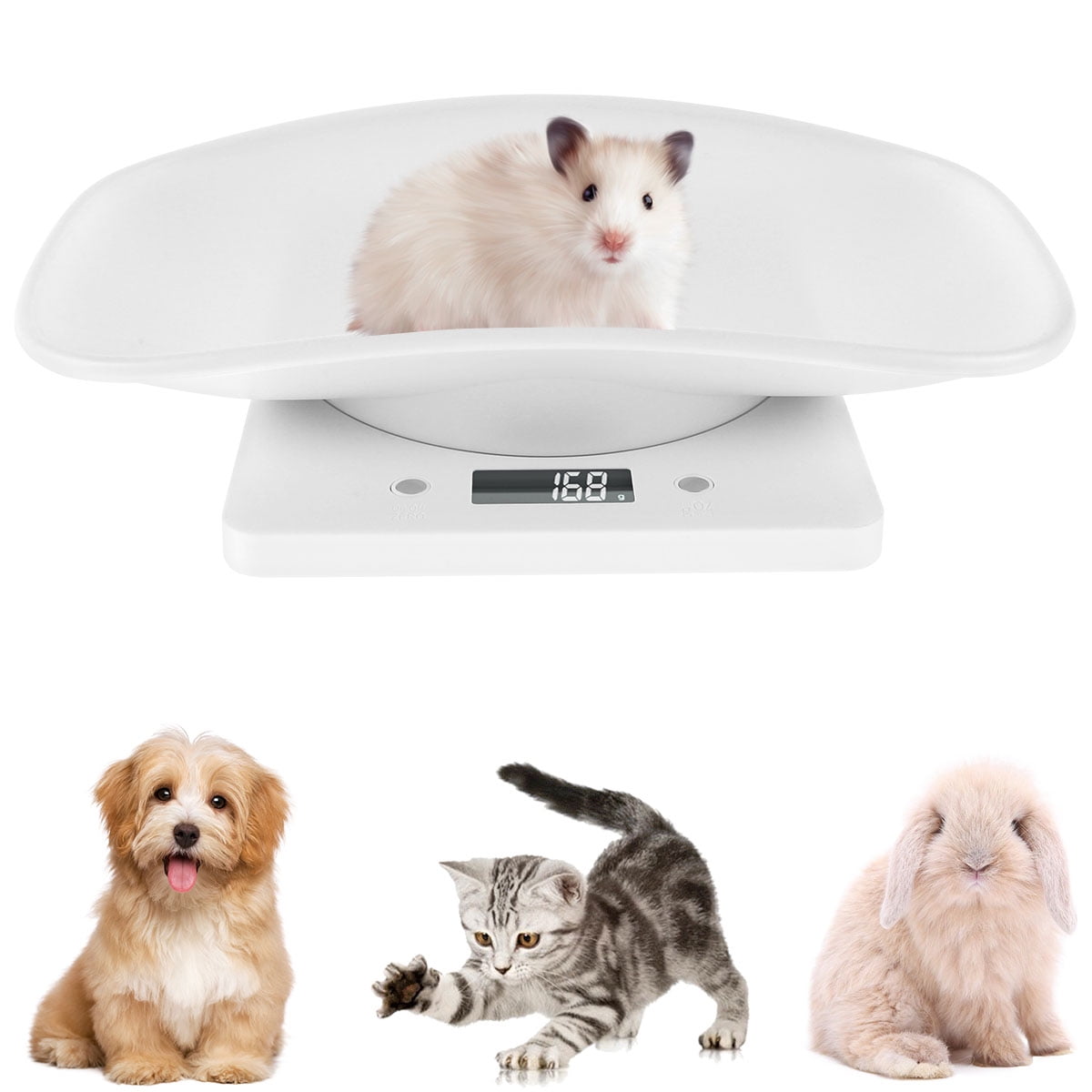 Ihvewuo 10kg/1g Digital Pet Scale Portable for Small Dog & Cat, Auto
