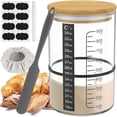 thumbnail image 1 of Sourdough Starter Jar Kit, 30 oz Wide Mouth Glass Jar with Wooden Lid, Date-Marking Band, Thermometer Strip, Breathable Cloth Cover, Silicone Spatula, 1 of 11