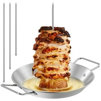 Ihvewuo Vertical Skewer Stainless Steel Vertical Skewer Grill with 8/10/12 Inch Removable Spikes Durable Vertical Barbecue Rack Vertical Skewer Stand for Roasting Meat Steak Chicken Sausage Kebabs