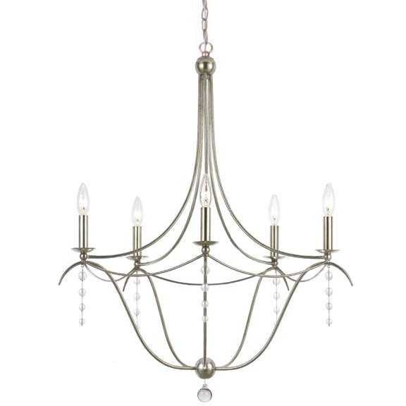 435-SA-Crystorama Lighting-Metro Ii - Five Light Chandelier     -Traditional Installation