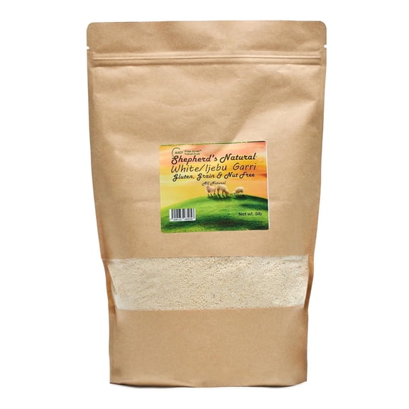 HATF'S SHEPHERD'S NATURAL Ijebu Garri / Gari, 10 lbs. / 160 oz (2 x 5lb Bags) 100% All Natural, Sand-free, No Preservatives, Gluten-free