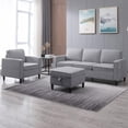 thumbnail image 1 of Ijuicy 2 Piece Linen Movable Storage Ottoman L Shaped Sectional Sofa Set Light Grey, 1 of 7