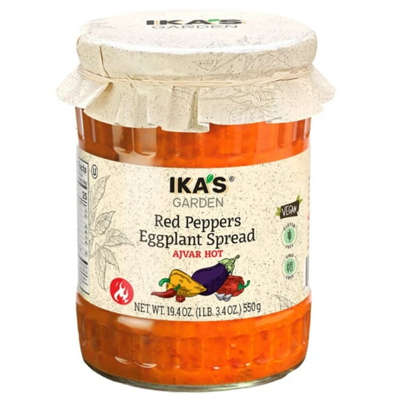 Ika's Garden Hot Ajvar ( Red Pepper Eggplant Spread ) - 19.4 oz. / 550 g