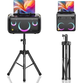 Ikarao Adjustable Speaker Stand 36"-47", Heavy Duty Carbon Steel Karaoke Machine Stand with Dual Tension Knobs, 35mm Mount, Supports up to 66lbs