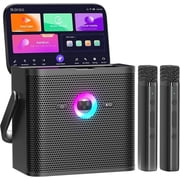 Ikarao Karaoke Machine for Kids & Adults, with Lyrics Screen, 2 Wireless Mics, Autotune & Echo, HDMI Connect to TV, Portable Speaker for Home, Outdoor